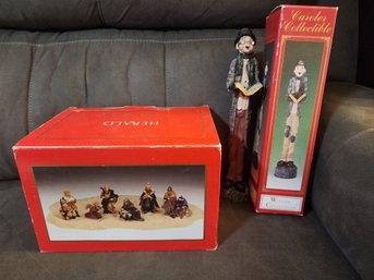 Vintage Holiday Decor - Herald Nativity Scene & Winsor Carolers W. Boxes