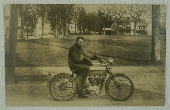 #91 - RPPC  Ca. 1914 Harley Davidson Motorcycle