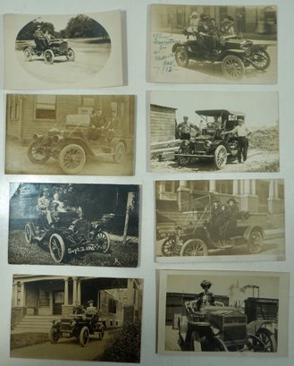 #4 Lot Of 8 RPPC Antique Automobiles (1910 & 1912) Maxwell, Ford, 4 Generations