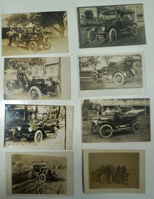 #6 Lot Of 8 RPPC Antique Automobiles