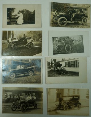 #7 Lot Of 8 RPPC Antique Automobiles