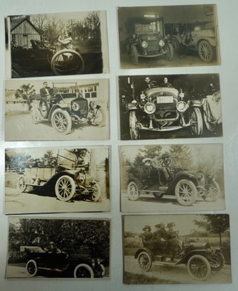 #8 Lot Of 8 RPPC Antique Automobiles