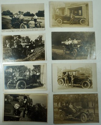 #10 Lot Of 8 RPPC Antique Automobiles (oakland, Chalmers)