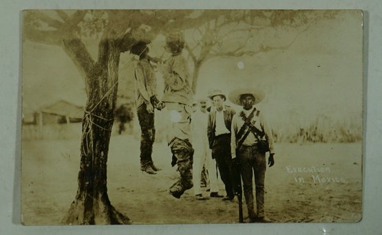 #11 Warning - Vintage Execution In Mexico RPPC - Very Graphic