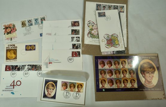 B83 Lot Of Queen Elizabeth II & Diana Princess Of Wales First Day Covers & Stamps