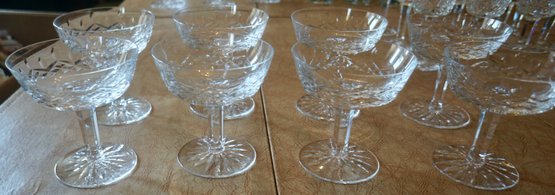 #234 Lot Of 8 Champagne/sherbert Waterford Lismore Glasses