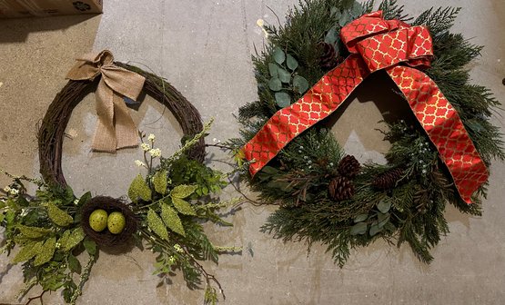 Two Holiday Wreaths - S20