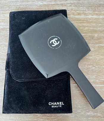 Chanel Beaute Handheld Mirror In Original Felt Case - G11