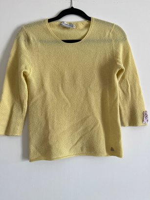 Authentic Chanel Sunshine Yellow Cashmere Sweater - MB23