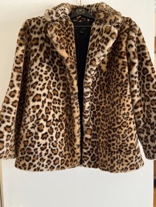 Halogen Fun Faux Fur Leopard Jacket - MB29