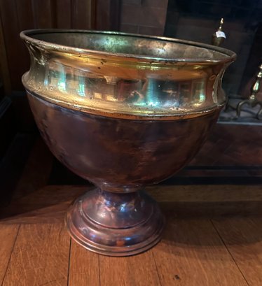 Large Brass Pot With Nice Patina - O23