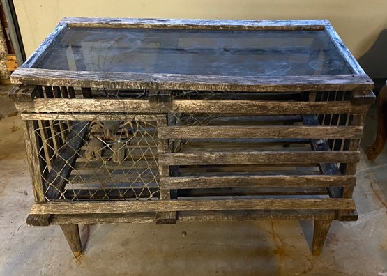 Perfectly Weathered Lobster Trap Coffee Table MCM Style