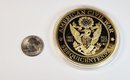 Huge 24k Gold Layered Proof Coin/medal 1864 American Civil War  Battle Of Cedar Creek