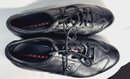 Wow....Vintage PRADA Low Profile Leather Sneakers Black  - Tie Laces  - Size 7.5