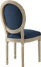 #13 Rustic Manor Fournier Dining Chair, Linen, Armless, Antique Wood Finish