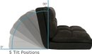 #10 Loungie Micro-Suede 5-Position Adjustable Convertible Flip Chair, Sleeper Dorm Bed Couch Lounger Sofa