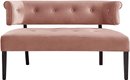 #6  Inspired Home Velvet Settee Bench With Back - Button Tufted Velvet Bench For Living Room Miranda, Blush