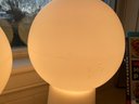 RARE & FABULOUS Pair Of Vintage Laurel Frosted White Glass Lamps