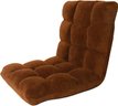#18 Loungie Supersoft Folding Adjustable Floor RelaxingGaming Recliner Chair, Brown