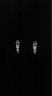 #14- 14k Three Stone Earrings- 3.4 G