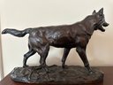 Bronze Wolf Signed Antoine-Louis Barye (1796-1875) & Roman Bronze Works NY - K1
