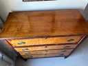 Birds Eye Maple Draw Front Chest, American Hepplewhite Probably Cherry Wood Circa 1810-1840 - MB1