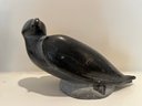 Inuit Art Soapstone Carved Bird Signed And Numbered - LR4