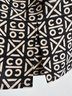 Authentic Chanel 100 Silk Printed Blouse With Mother Of Pearl Buttons In Black And Gold MB1