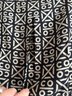 Authentic Chanel 100 Silk Printed Blouse With Mother Of Pearl Buttons In Black And Gold MB1