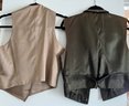Two Womans Vests One Suede By Nazarino Tabrilli /one Fabric Unbranded - MB30