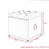 #7 Ella Linen Cube Storage Ottoman W Knob Chrome Nailhead Trim, 1 Piece, Grey