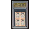 Rare ... 1964 Uncut Hallmark Stamp Block GEORGE HARRISON Vintage Beatles Graded 10 Gem Mint