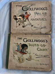 Two Vintage Black Americana Books - The Golliwoggs - Titles Polar Adventures & Auto Go Cart - 120br1