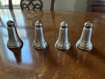 Four Sterling Silver Salt And Pepper Shakers