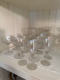 Vintage Collection Of  Iridescent Glasses Includes Liqueur Parfait And 7 Inch Glasses - DR28