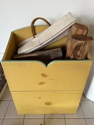 Vintage Firewood Box With Log Carrier Bag - B27