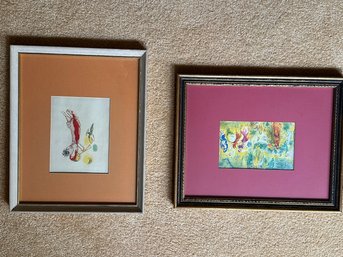 Two Matted And Framed Original Works - Unsigned - LV34