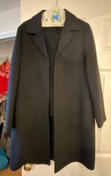 Black Marvin Richards Black Long Coat With Matching Skirt Size 12 P - 85
