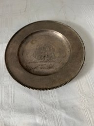 Sterling Monogramed Round Trinket Dish