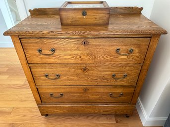 Antique Oak 3 Drawer Chest With Dovetail Drawers - MB13