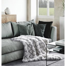 #130 Rishi Grey Luxuriously Soft Acrylic 50 In. X 60 In. Throw Blanket