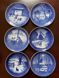 6 Royal Copenhagen Kai Lang 10.25' Plates, Dated 1969-74 - 10