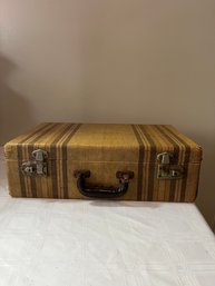 Vintage Striped Suitcase 18' X 12'