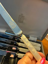 Six Pearl Handled Knives, Sheffield Cutlery By Kirk & Matz