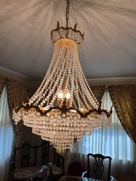 INCREDIBLE Antique Sparkly Crystal Gold Chandelier - DR1