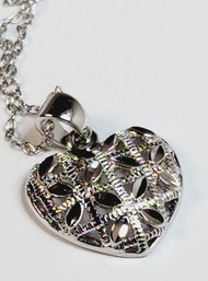 Sterling Silver 3d Heart Pendant And Necklace