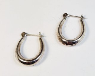 Classic Sterling Silver Horse Shoe Hoop Earrings