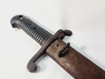 Vintage Old Bayonet With Metal Sheath