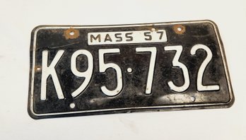 WOW.....Vintage 1957 Massachusetts License Plate Tag K95-732 (65 Years Young)