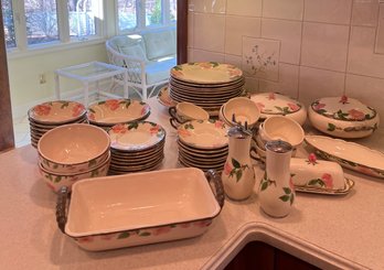 #116 Lot Of 44 Pcs Franciscan Desert Rose Dish Set